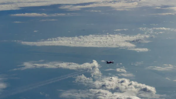 Avião Voando Céu — Fotografia de Stock