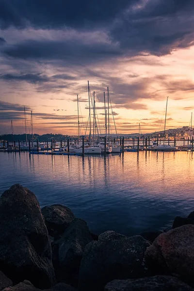 Schöner Sonnenuntergang Über Dem Meer — Stockfoto