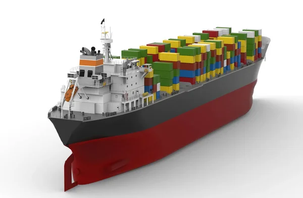 Illustratie Van Een Container Met Containers Vrachtschip — Stockfoto