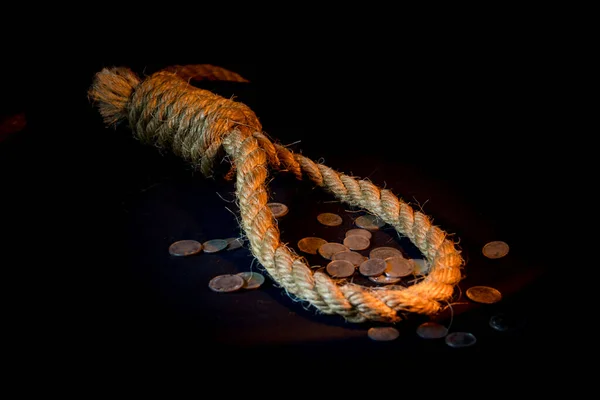 Primer Plano Una Pila Monedas Oro Sobre Fondo Negro —  Fotos de Stock