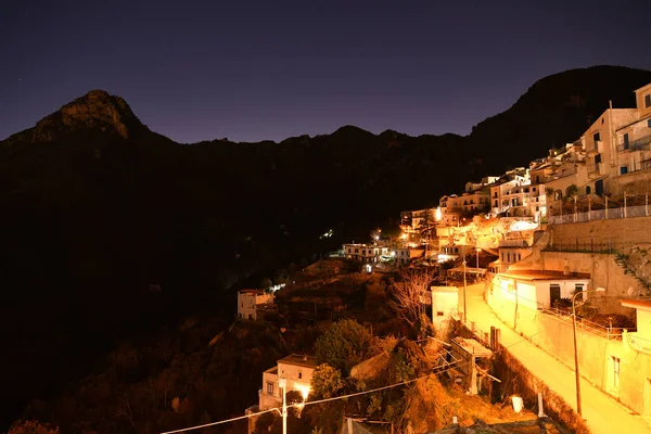Vista Ciudad Del Casco Antiguo Del Mar Mediterráneo Por Noche —  Fotos de Stock
