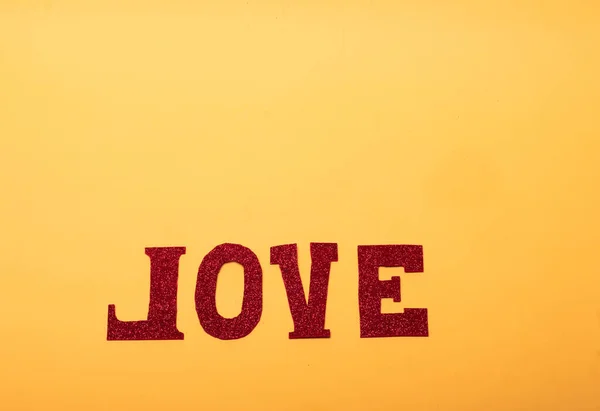 Mensagem Amor Fundo Amarelo — Fotografia de Stock