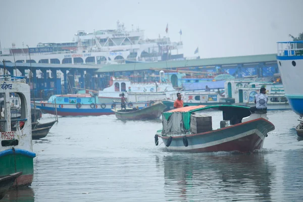 Fischerboote Hafen Von Varanasi Vietnam — Stockfoto