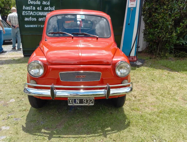 Oude Vintage Auto Groen Gras — Stockfoto