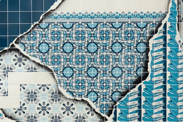 Blue White Ceramic Tiles — Stock Photo, Image