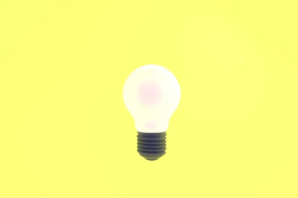 Light Bulb Yellow Background — Stock Photo, Image