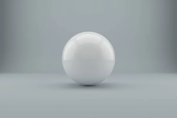 Rendering White Sphere Gray Background — Stock Photo, Image
