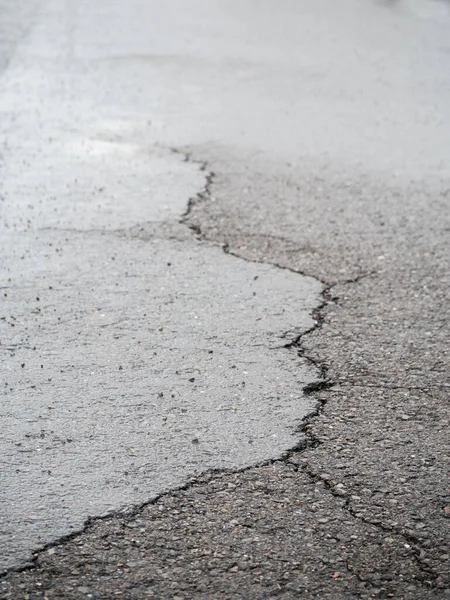 Asphalt Road Cracks Scratches — Stock Photo, Image