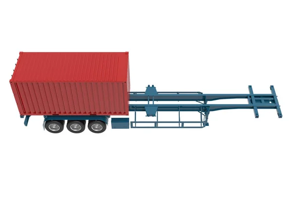貨物トラックは白地に隔離されてる 3Dイラスト — ストック写真