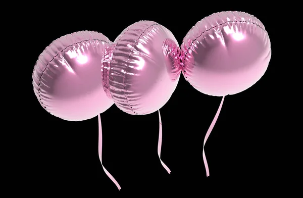 Balões Isolados Sobre Fundo Preto — Fotografia de Stock