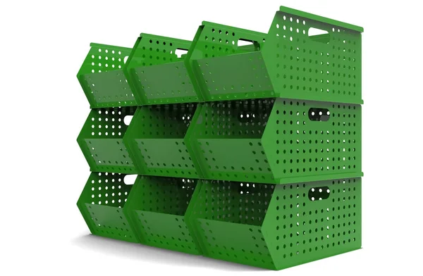 Renderização Cubo Verde Branco — Fotografia de Stock
