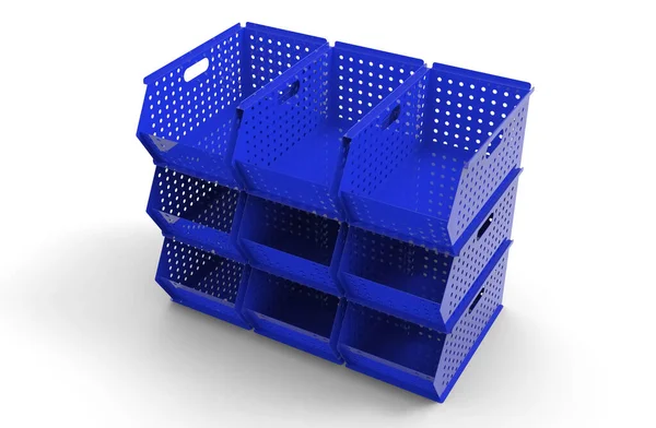 青いショッピングバッグの3Dレンダリング — ストック写真