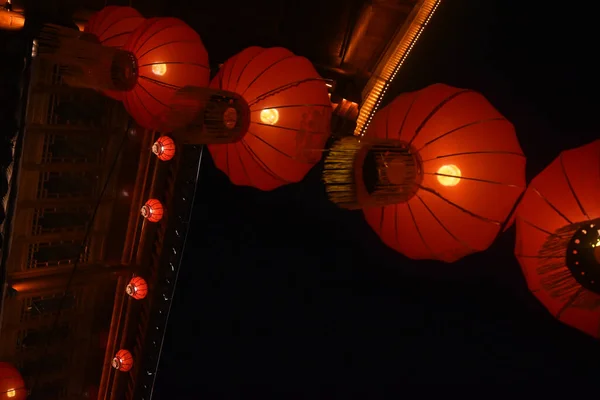 Lanternas Chinesas Cidade — Fotografia de Stock