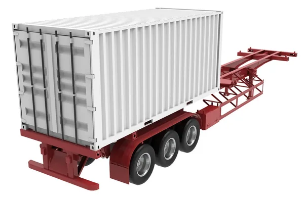 Camion Cargo Con Rimorchio Isolato Sfondo Bianco — Foto Stock