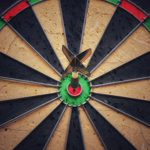 Närbild Darttavla Med Dart — Stockfoto