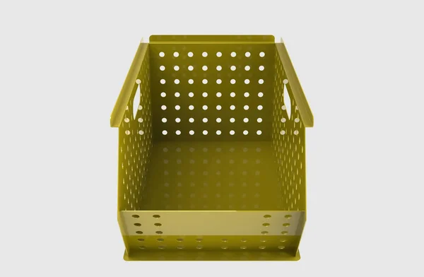 Металева Коробка Зеленим Фоном — стокове фото