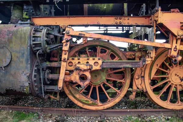 Old Steam Locomotive Wheels — Stock Photo, Image