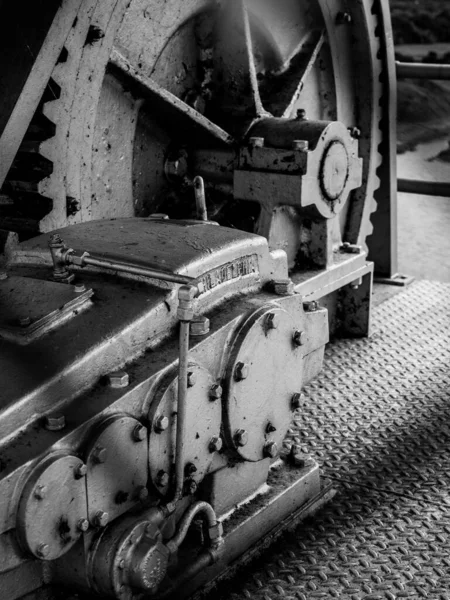 Vecchia Locomotiva Vapore Città — Foto Stock