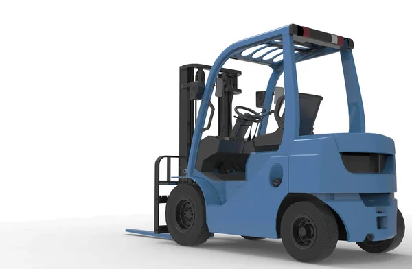 Beyaz Arkaplanda Karavanı Olan Forklift Kamyonu — Stok fotoğraf