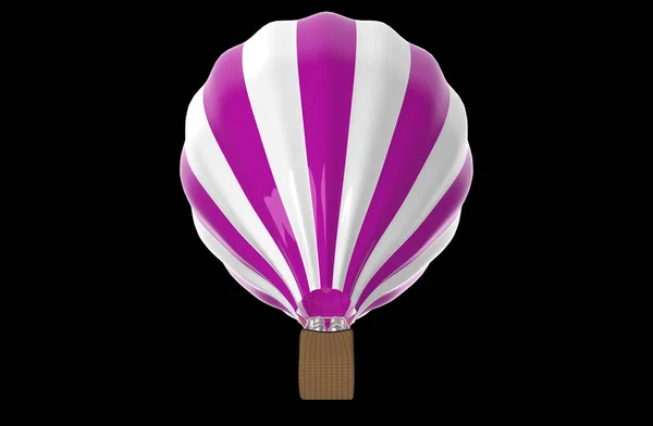 Papper Skära Luft Ballong Isolerad Svart Bakgrund — Stockfoto