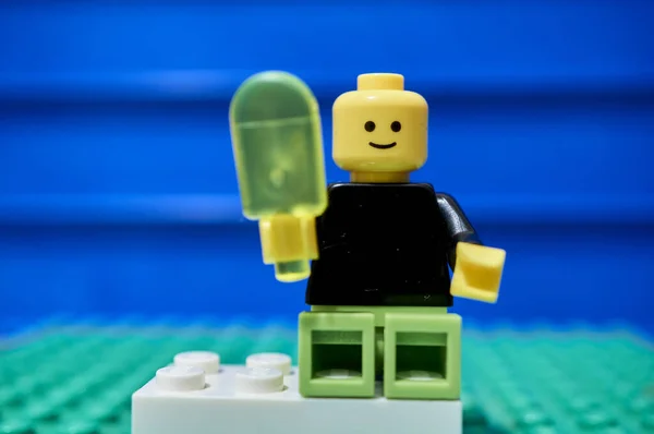 Фигурка Лего Игрушка Лего Крупным Планом Концепция Игры — стоковое фото