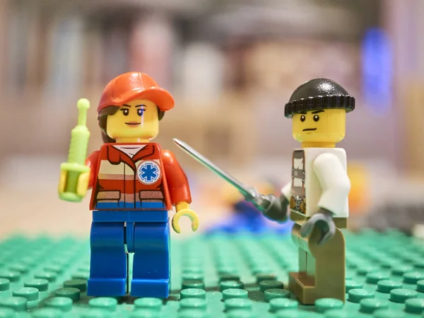 Lego Mini Figures Background Close — Stock fotografie