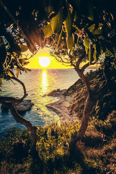 Прекрасний Захід Сонця Пляжі — стокове фото