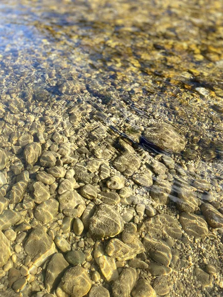 Bela Superfície Água Mar Areia Pedras — Fotografia de Stock