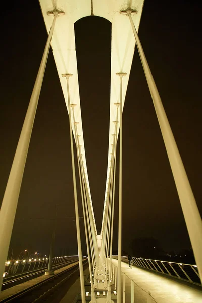 Híd Városban Leghíresebb Mérföldkő Modern Épület — Stock Fotó