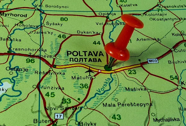 Närbild Geografisk Karta Över Ukraina — Stockfoto