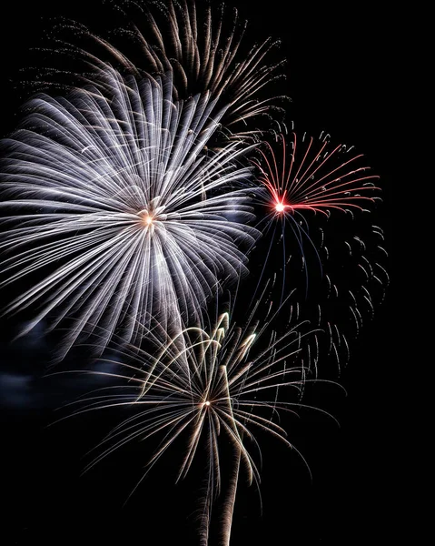 Fogos Artifício Coloridos Céu Noturno — Fotografia de Stock