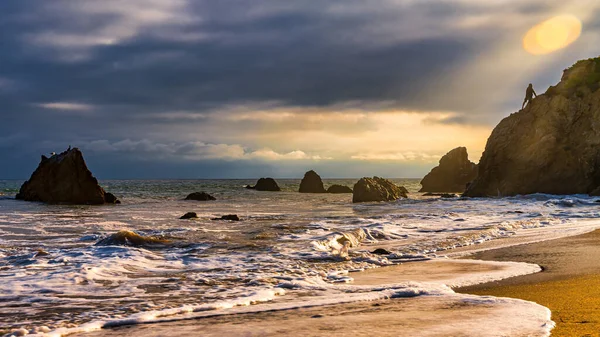Sahilde Güzel Bir Gün Batımı — Stok fotoğraf