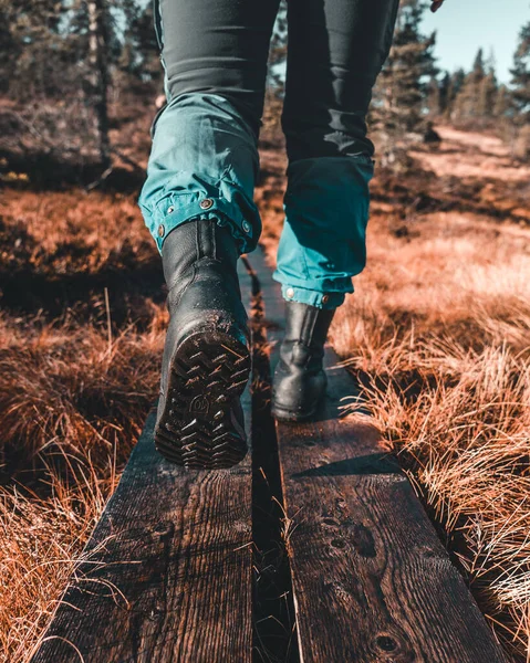 Hiking Boots Ground — Stock Photo, Image