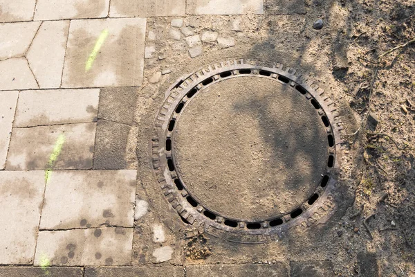 Alte Steinstraße Mit Einem Großen Muster Aus Ziegeln — Stockfoto