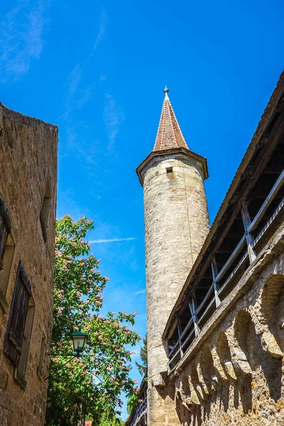 Château Médiéval Dans Vieille Ville Rothenburg Der Tauber Espagne — Photo