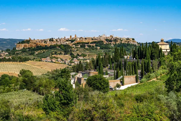 Kilátás Nyílik Régi Város Siena Tuscany Olaszország — Stock Fotó