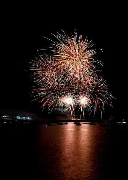 Fireworks River Night — Stock Photo, Image