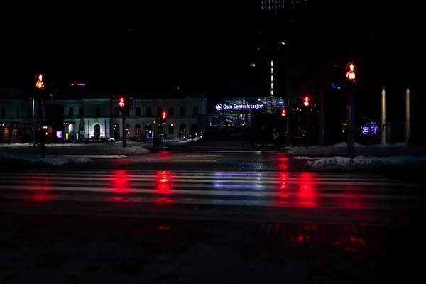 Vista Nocturna Ciudad Stockholm Suecia — Foto de Stock