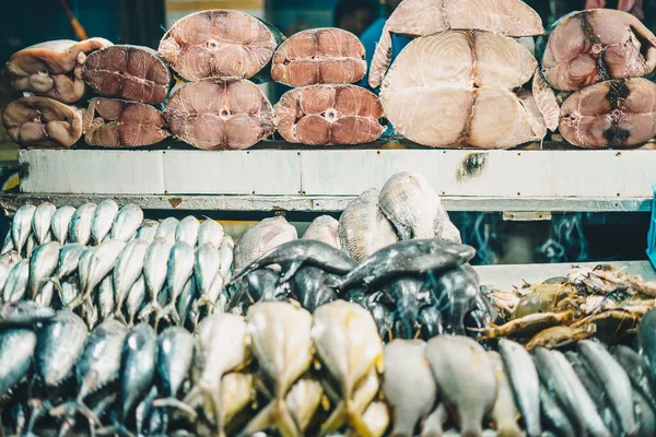 Mercato Del Pesce Nella Città Della Thailandia — Foto Stock