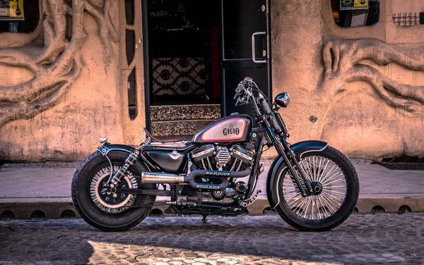 Moto Garée Dans Rue — Photo