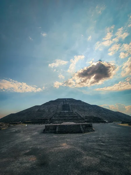 墨西哥城古玛雅庙宇的废墟 — 图库照片