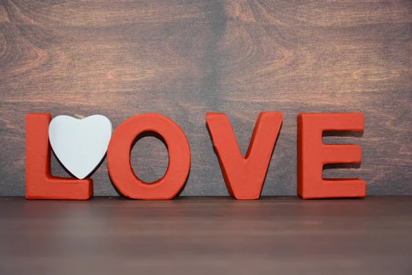 Słowo Miłość Podłoże Drewniane — Zdjęcie stockowe