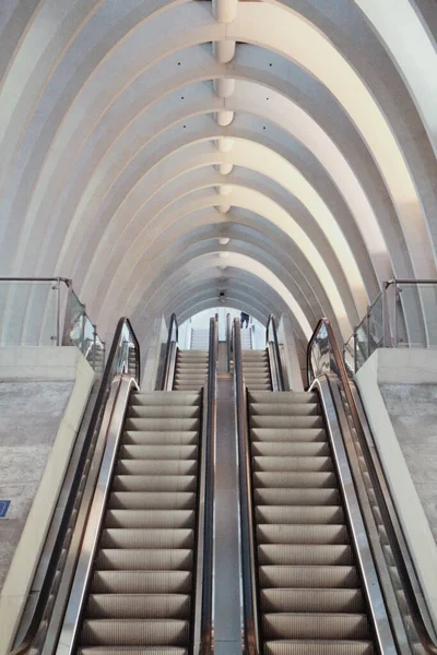 Escalator Dans Station Métro — Photo