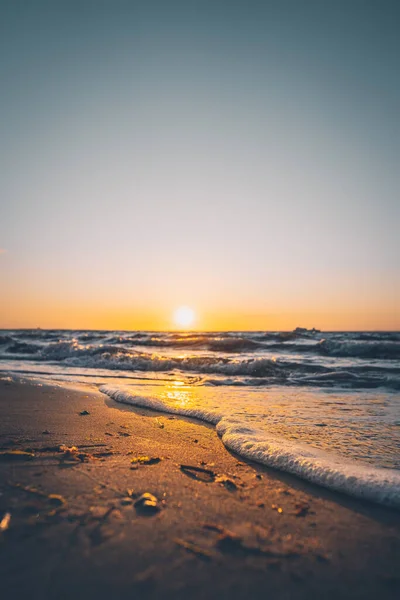 Krásný Západ Slunce Pláži — Stock fotografie