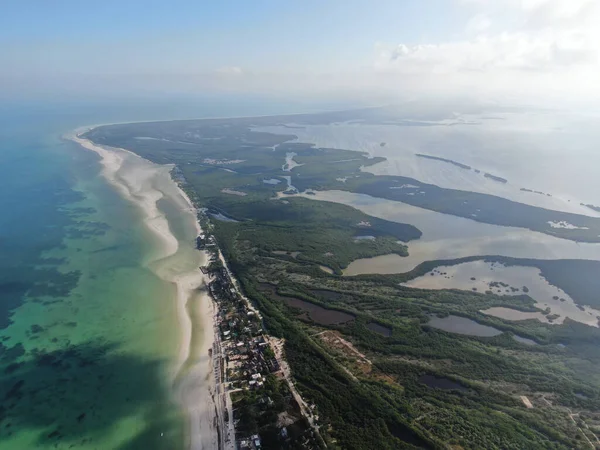 Vista Aérea Mar Praia — Fotografia de Stock