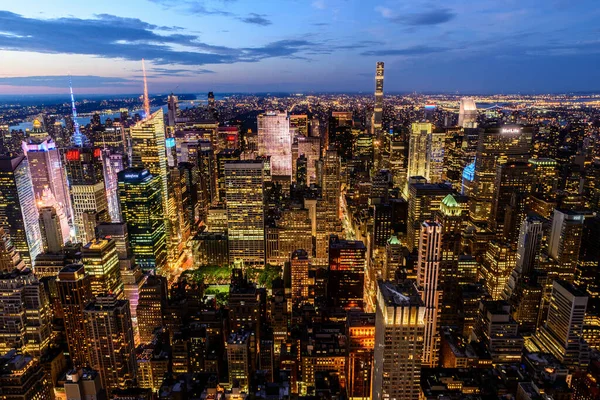 New York City Manhattan Skyline Vid Solnedgången — Stockfoto