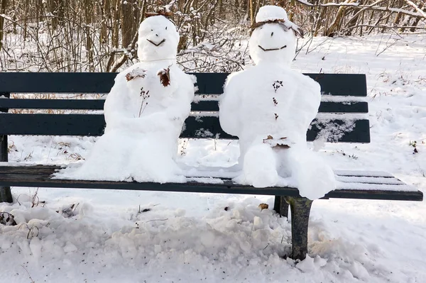 Bonhomme Neige Dans Neige — Photo