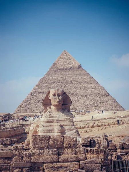 Les Pyramides Giza Dans Désert — Photo