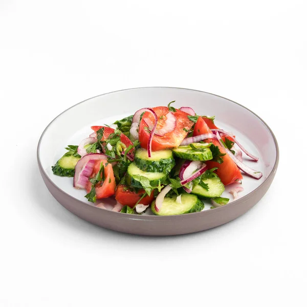 Salade Met Verse Groenten Wit — Stockfoto