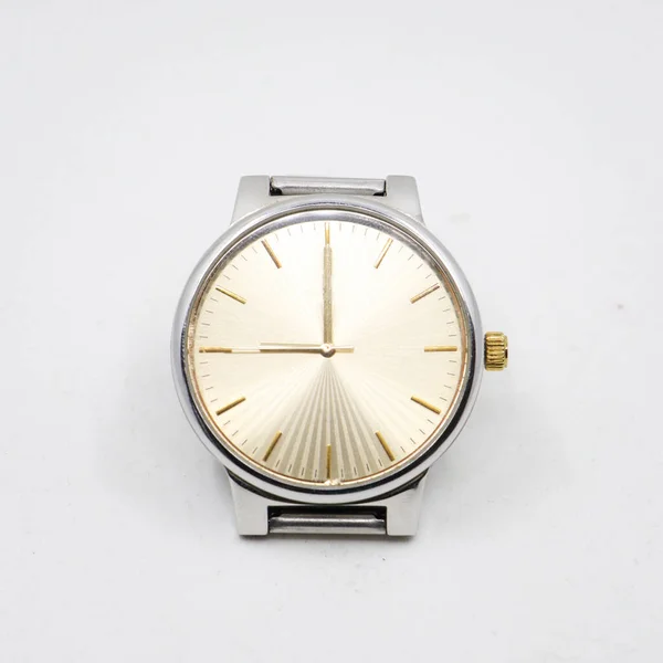 Reloj Plata Sobre Fondo Blanco — Foto de Stock